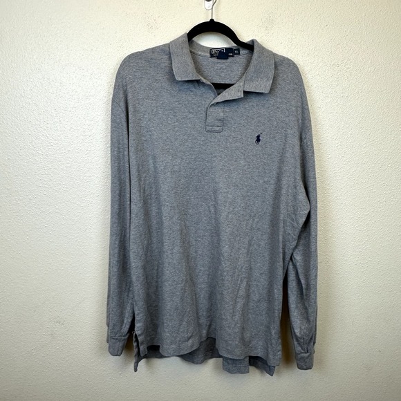 Polo Ralph Lauren Shirt Mens XL Gray Long Sleeve Polo Pullover Sweater Shirt - Picture 2 of 6